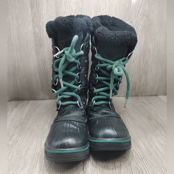 Sorel Tofino Snow Boot Black Leather Waterproof Fleece lined NL‎ 3029-010 Size 6 - Picture 3 of 11